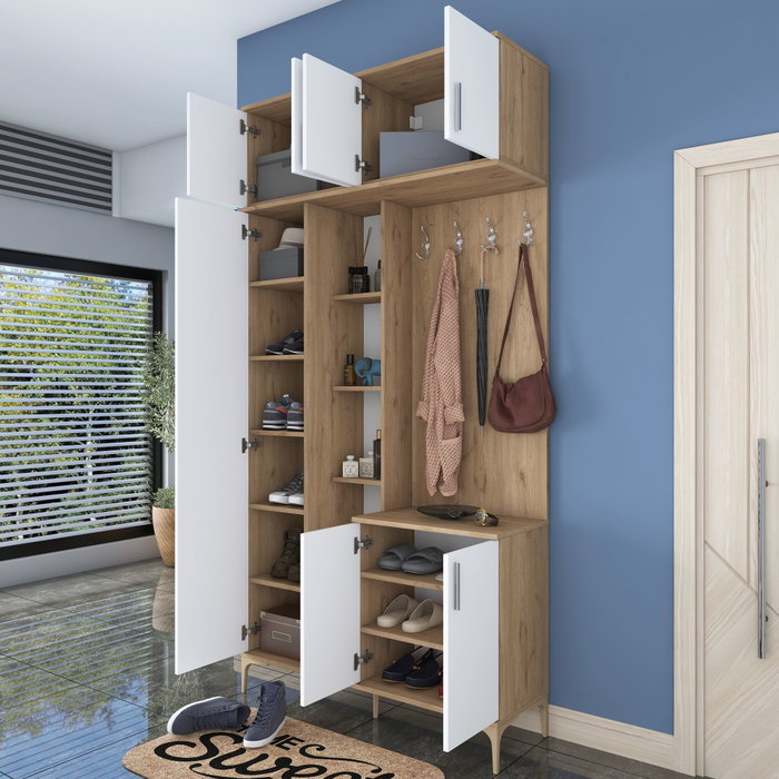 Hanah Home Soporte de Entrada EA120 - 2763 Nogal y Blanco